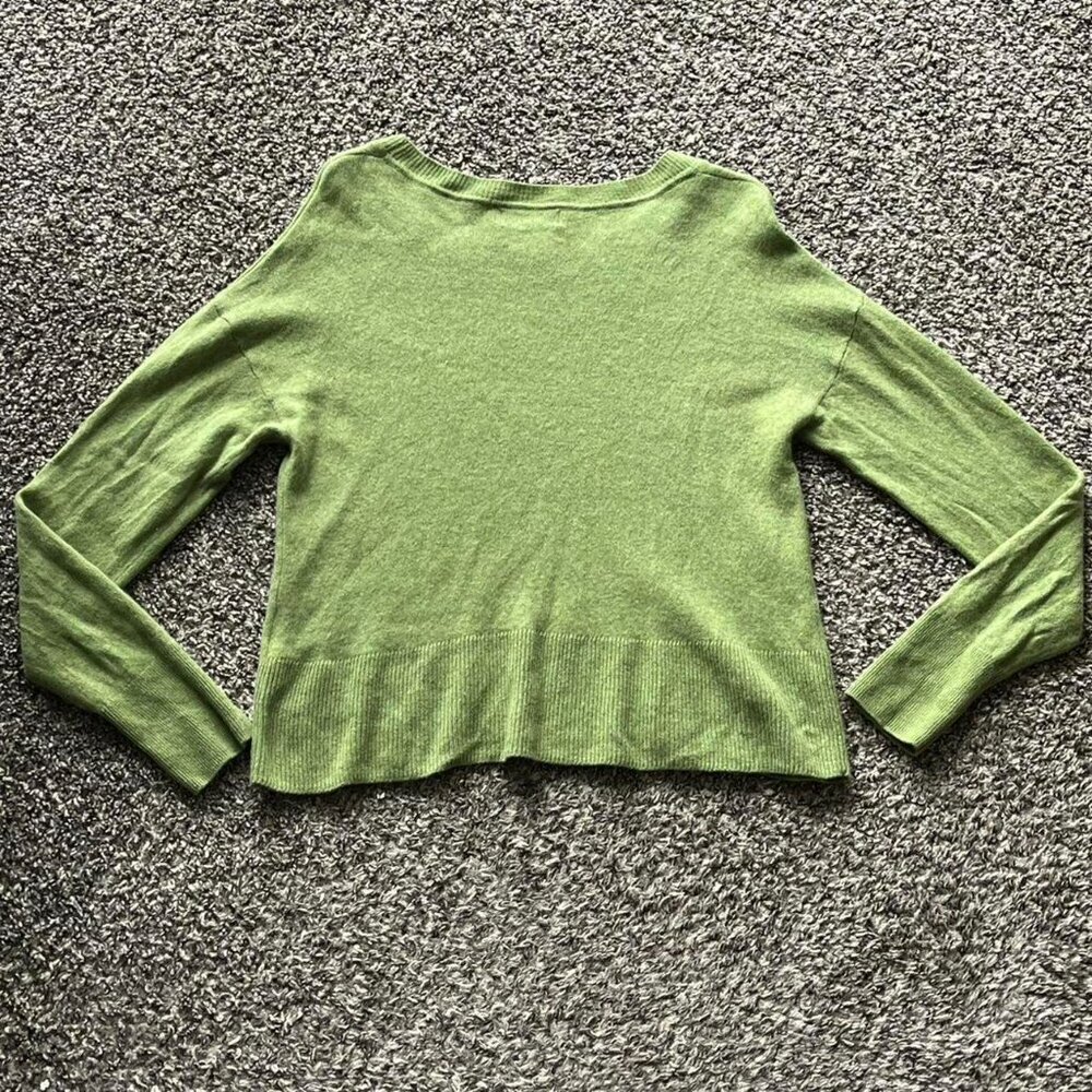 Rachel Zoe Blouse Womens XL Green 100% Cashmere Luxury Cottagecore Fairy - Picture 4 of 6